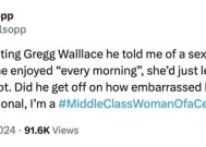 Kirstie Allsopp抨击Gregg Wallace在第一次见面的一小时内就承认有性行为